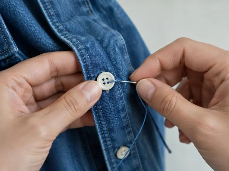 Voltar a coser um botão numa camisa